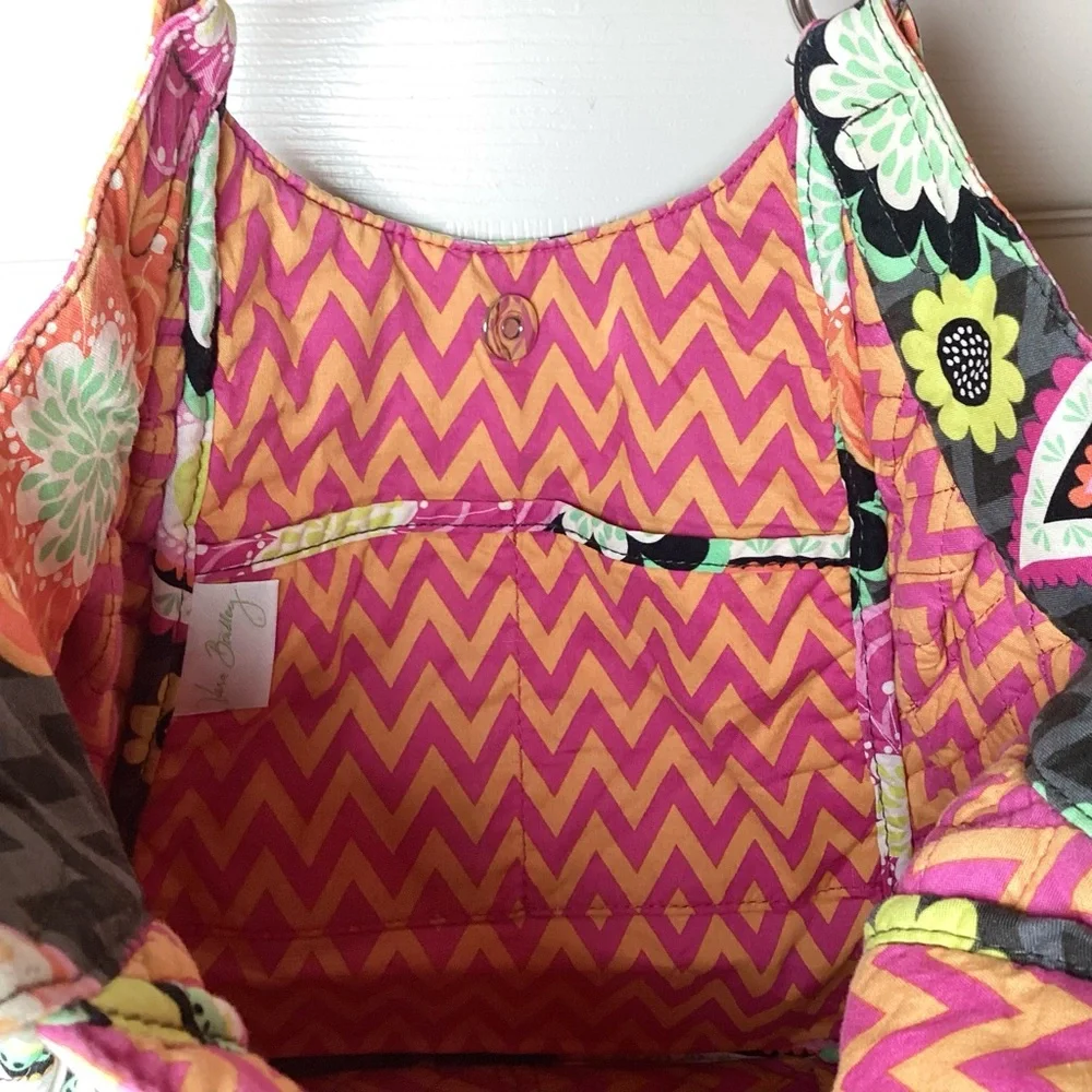 Vera Bradley Ziggy Zinnia Floral Patterned Double Strap Shoulder Bag